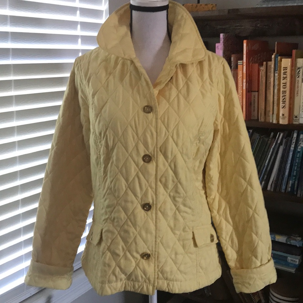 Lilly Pulitzer yellow quilted jacket size 14